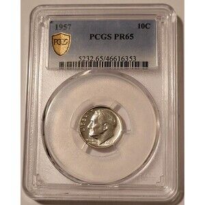 1957 Roosevelt Dime Proof PR65 PCGS GSH